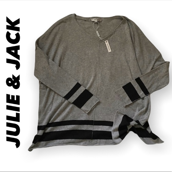 BNWT Julie & Jack Gray Cashmere Blend Sweater - Picture 2 of 10
